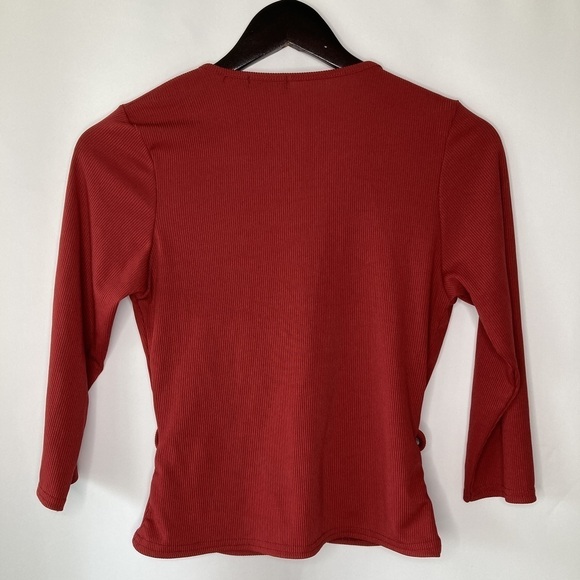 PrettyLittleThing Ribbed Tie Side Wrap Top Size 6 - Picture 9 of 9